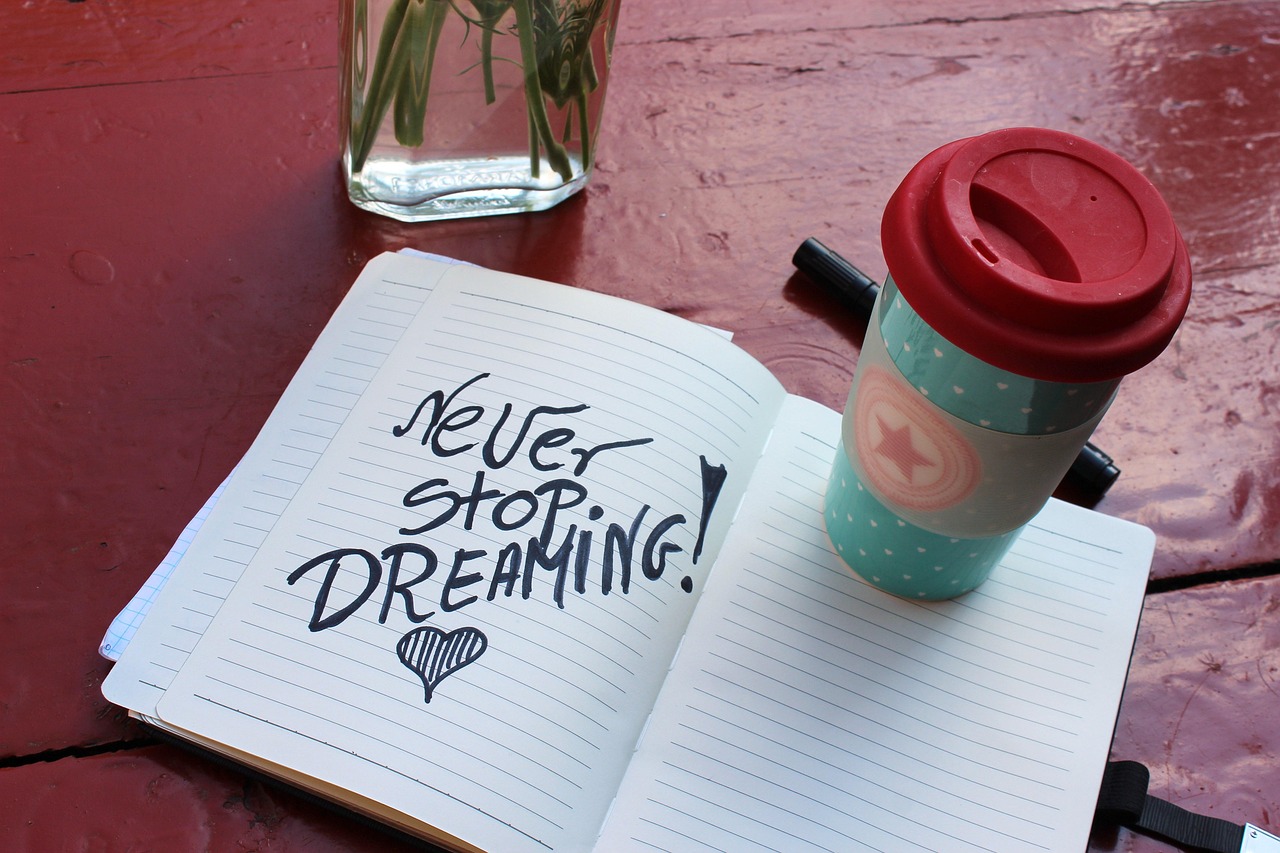 mug, motivation, dream, dreams, coffee, notes, notebook, coffee cup, writing, quote, development personal development, objective, rest, relaxation
